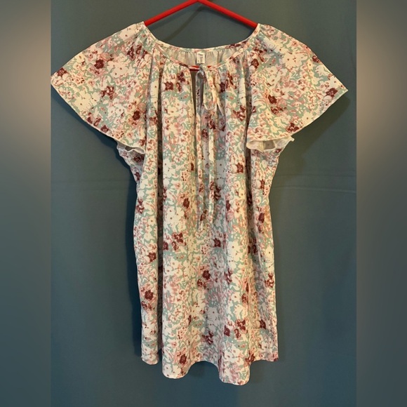 Floral V-Neck Top with Tie | Size M - Picture 1 of 4